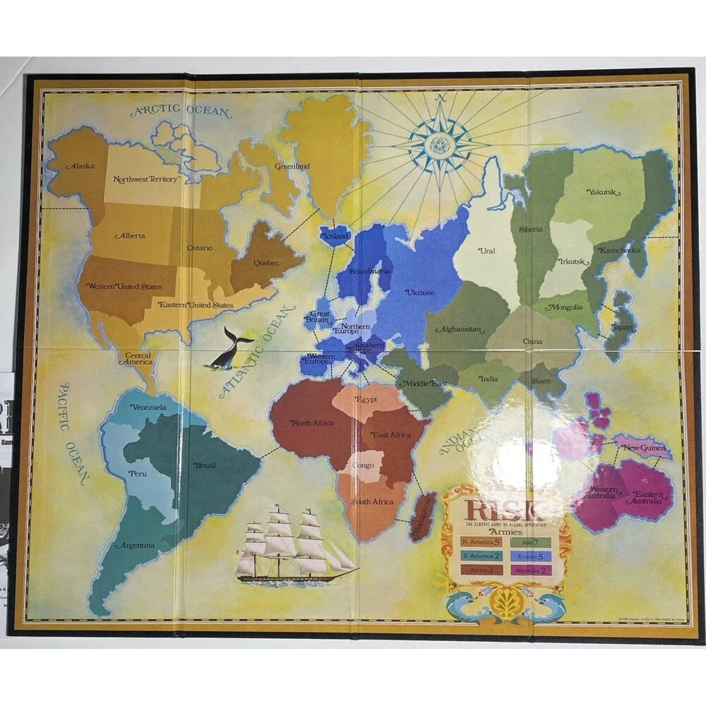 RISK Vintage Collection Wooden Box Bookshelf Edition Hasbro-Parker Bros OPEN BOX